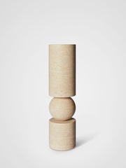 Fulcrum Candlestick Travertine